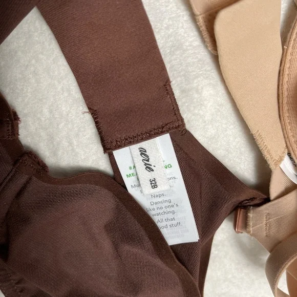 Aerie Smoothez Unlined Full Coverage  32B And 32C Underwire Bundle - Picture 4 of 4